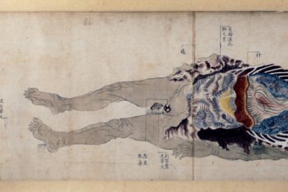 紙本著色人体解剖図巻　伝吉村蘭州筆